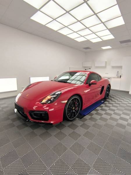 Film de protection PPF & TRAITEMENT CERAMIQUE sur une PORSCHE CAYMAN type 981 GTS de 2014 sur ANNECY